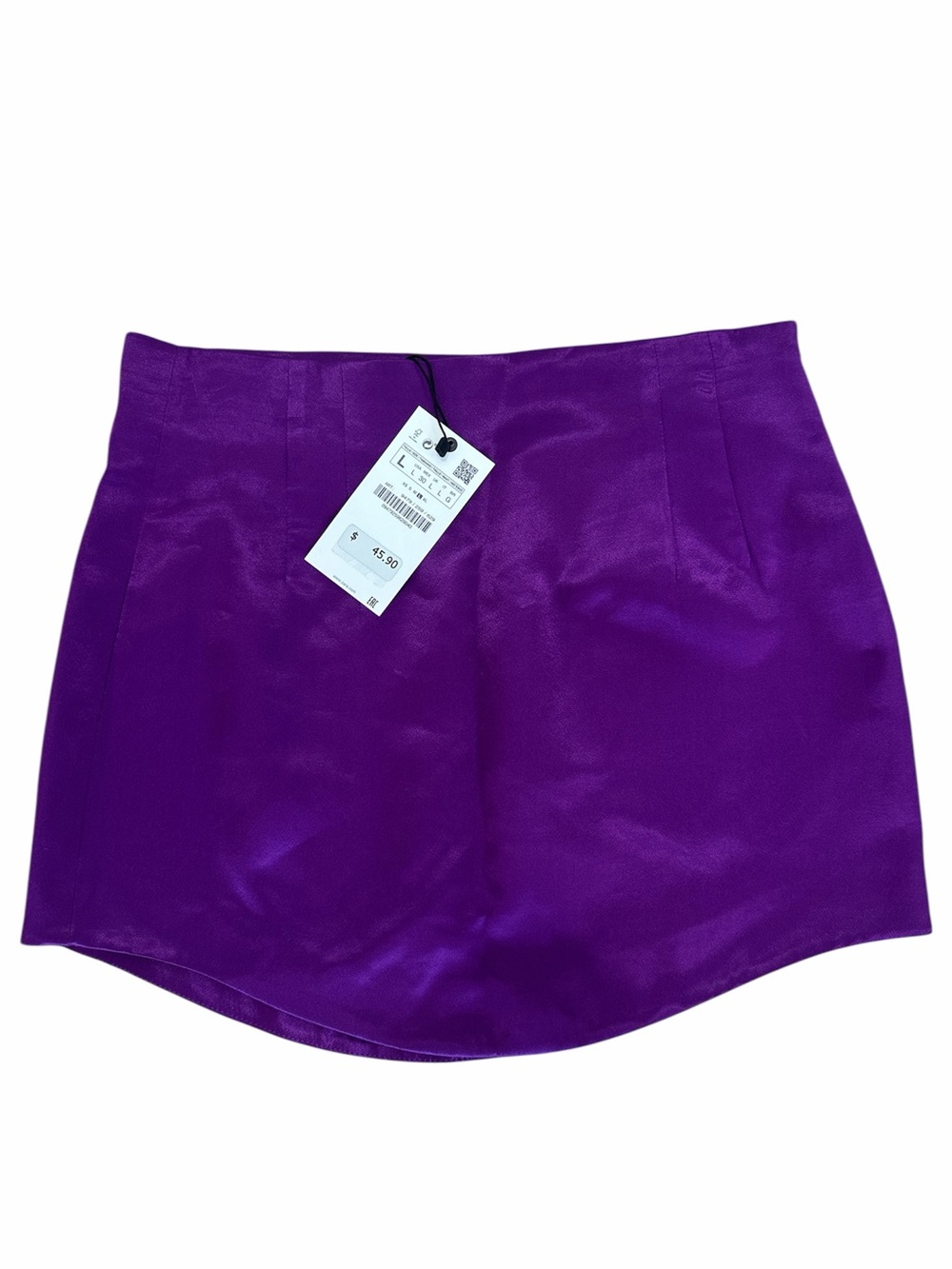 Zara Purple Satin Mini Skirt